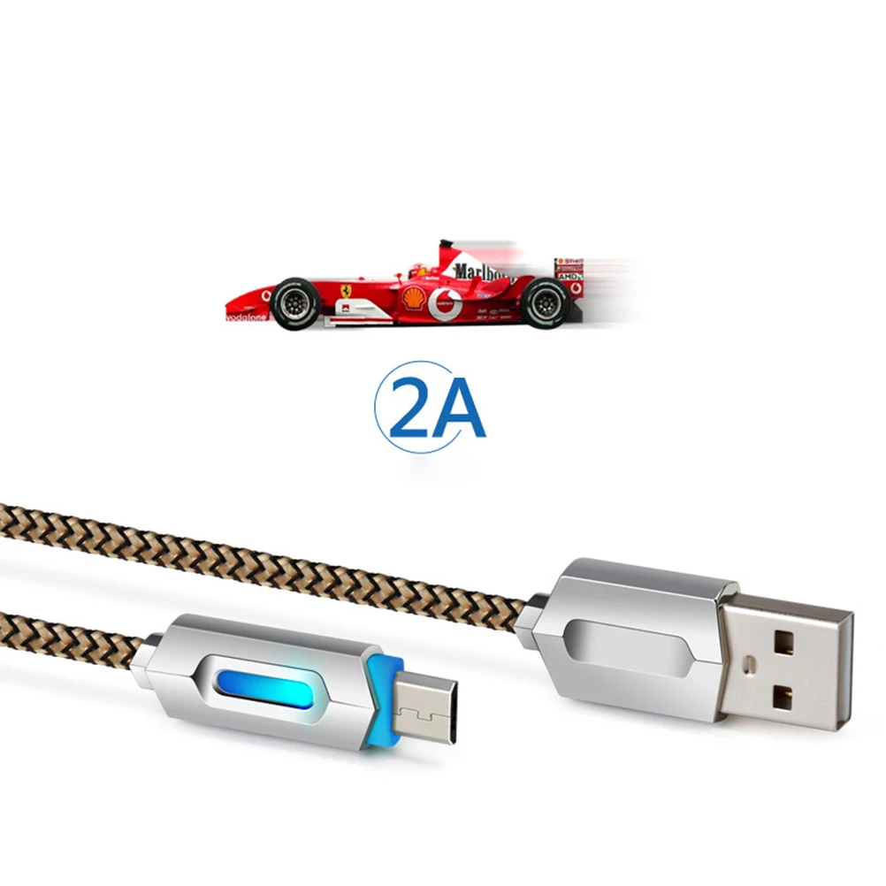 

Micro USB Cable Fast Charging Data Sync LED Light Braided Wire Durable Flexible Tablets Smartphones USB 2.0 Computers