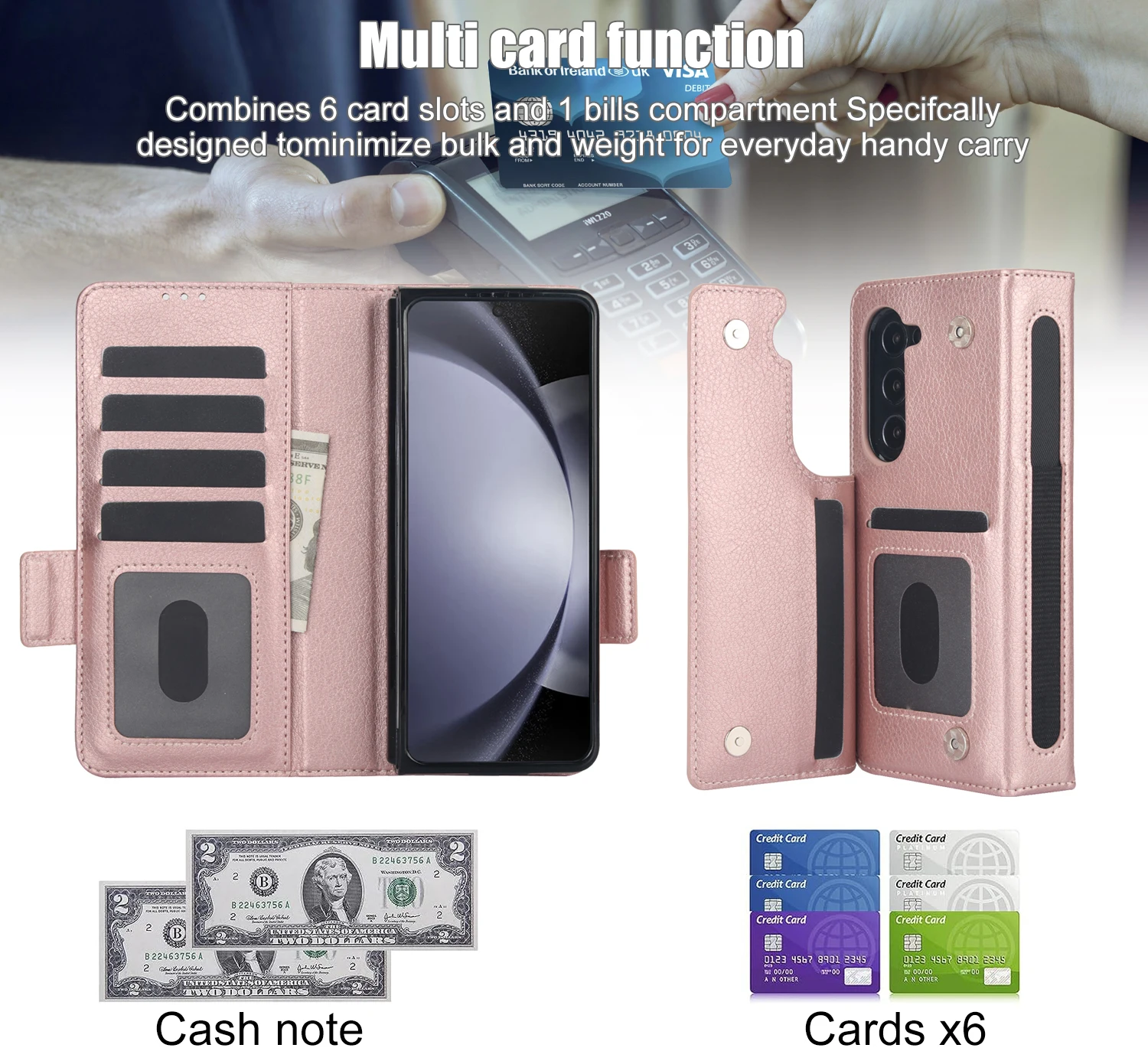 Luxury flip leather cover For Galaxy Z Fold 3 4 5 6 For Samsung Fold Phone Case Multi functional Card holder Wallet Phone Cover