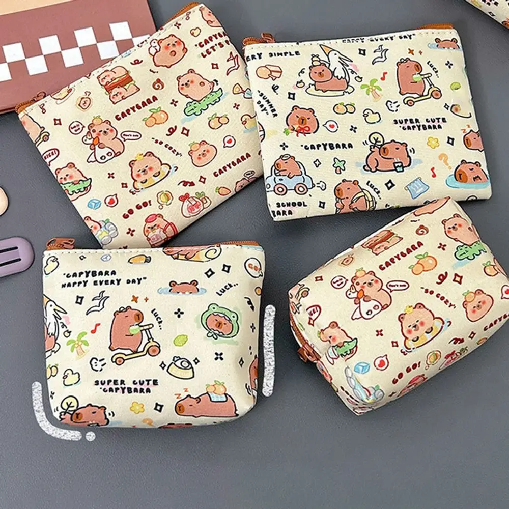 New Cartoon Pattern Capybara Coin Purse Waterproof Portable Key Bag Mini Wallet