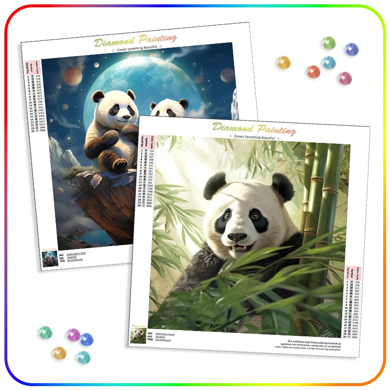 

SDOYUNO Diamond Painting For Handiwork Animals Panda Diamond Mosaic Full Round Drill Unframe Cross Stitch Kits Diy Crafts Wall D