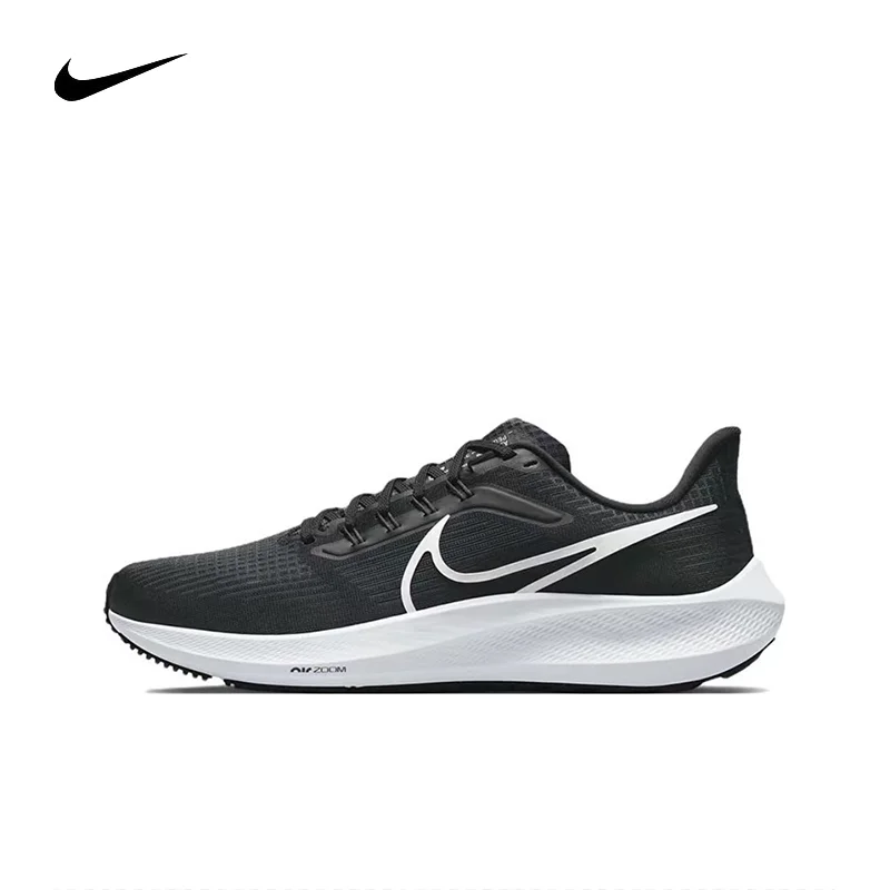 

Nike Air Zoom Pegasus 39 Marathon Low cut Casual Running Shoes for Men, Black and White