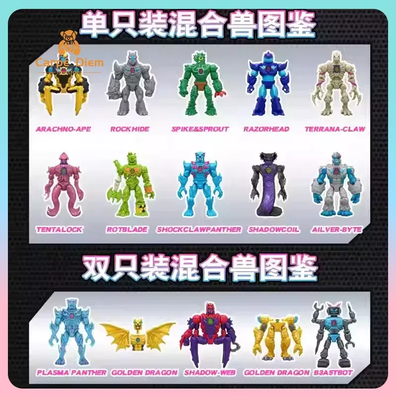 Original Mrbeast Lab híbridos Mix & Match Beasts Mini Monster Doll caja ciega colección de figuras de acción juguetes ornamentales regalos para niños