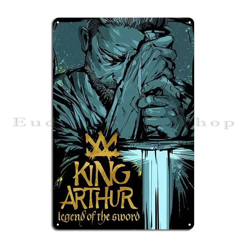 الملك آرثر لوحة معدنية ملصق نادي نادي نادي الطرف طباعة شخصية تين تسجيل ملصق
