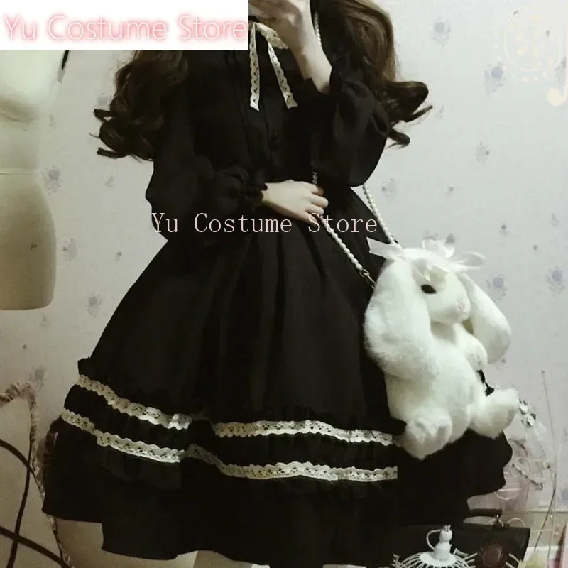 

Yu Costume Harajuku Japanese Kawaii Sweet Lolita Dresses Vintage Retro Party Femme Robe Bowknot Cute Cosplay Dress 11a087