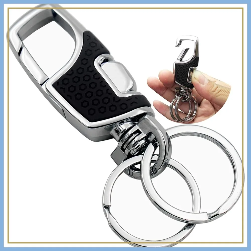 

Heavy Duty Key Chain with 2 Extra Key Rings and Gift Box - Black