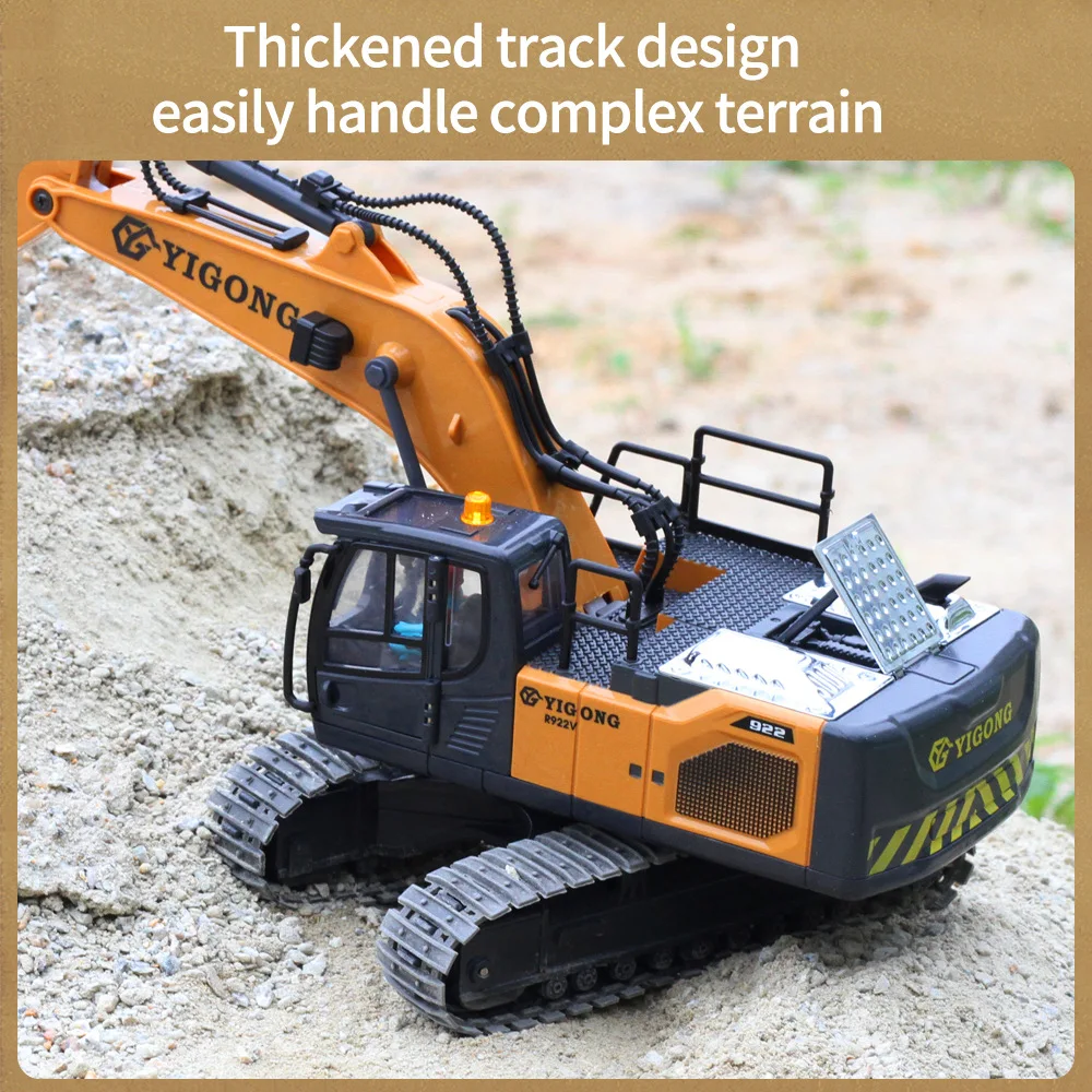 1/20 Rc Excavator Alloy Shovel 2.4G Remote-Controlled 11Ch Upgraded Control Console Unlimited Rotation Engineering Vehicle Toy