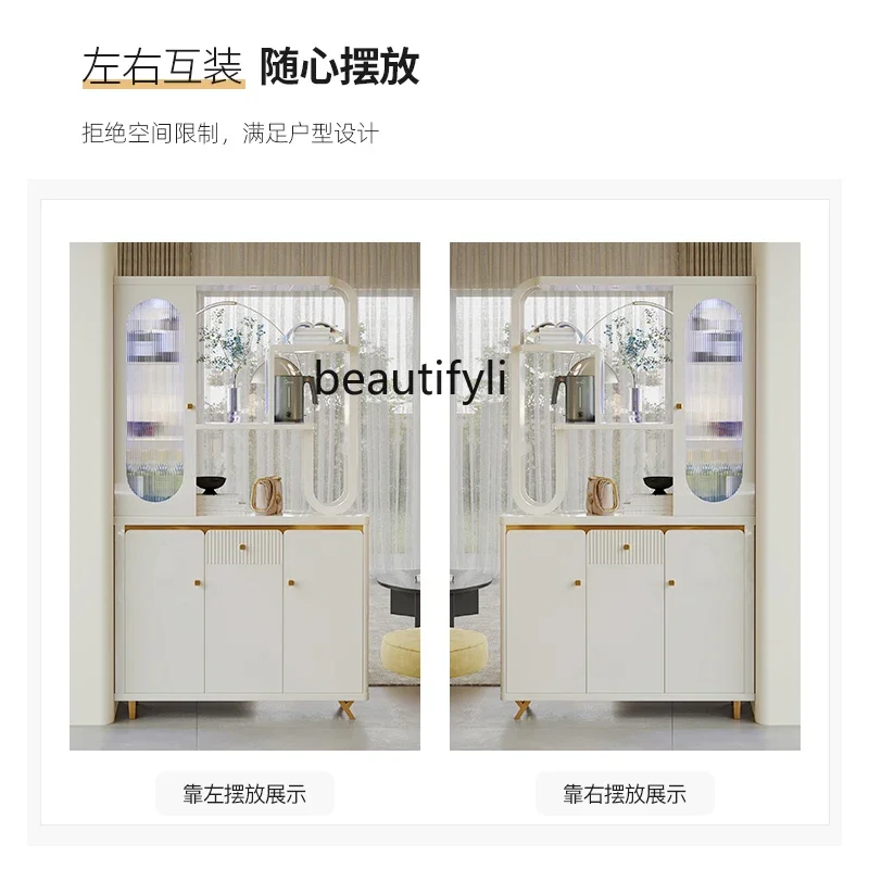 

YH Entrance living room sofa partition screen wine cabinet double-sided shoe cabinet integrated against the wall