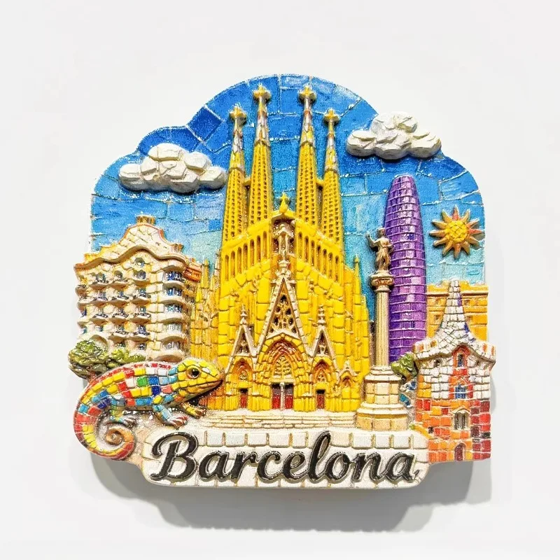 Spain Barcelona Fridge Stickers Tenerife Travel Souvenirs  Benidorm Valencia Madrid Park Güell Fridge Magnets Birthday Gifts
