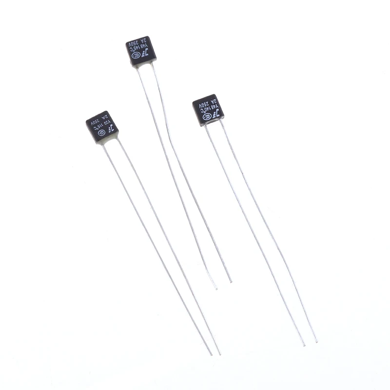 10 adet siyah kare Fan motoru 2A 250V termal sigorta LED Fues 115 120 125 130 135 140 145 150 derece sıcaklık anahtarları