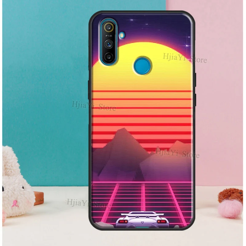 Vaporwave 80's Retro Neon Synthwave Soft For OPPO Realme 7 Pro 6 X7 X50 C11 C3 GT Case For OnePlus Nord 8T 7T 8 Pro Phone Cover