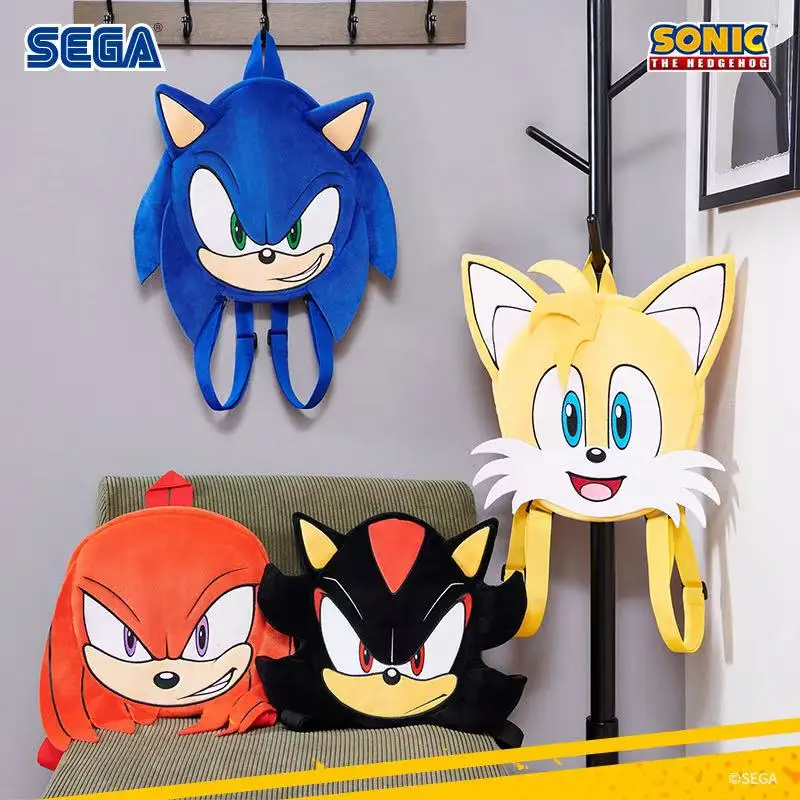 

Genuine Kawaii Sonic The Hedgehog Big Face Backpack Home Peripheral Sun Valley School Bag Birthday Gift for Boys Christmas Gift