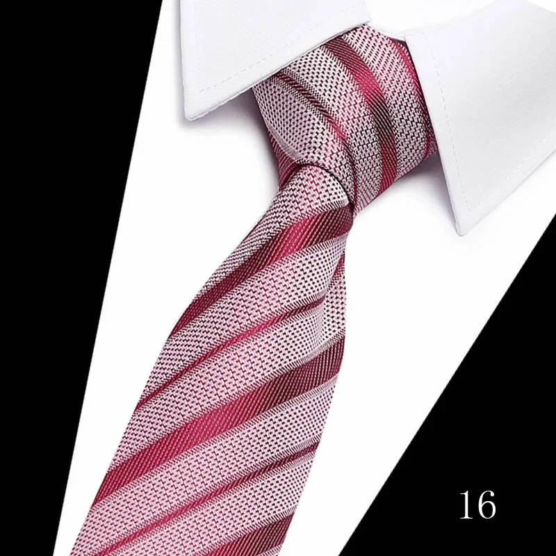 Hot Sale Tie For Man 7.5 cm Fashion Necktie Classic Stripe Golden Red Brown Wedding Gravatas Woven Suit Accessories Fit Party