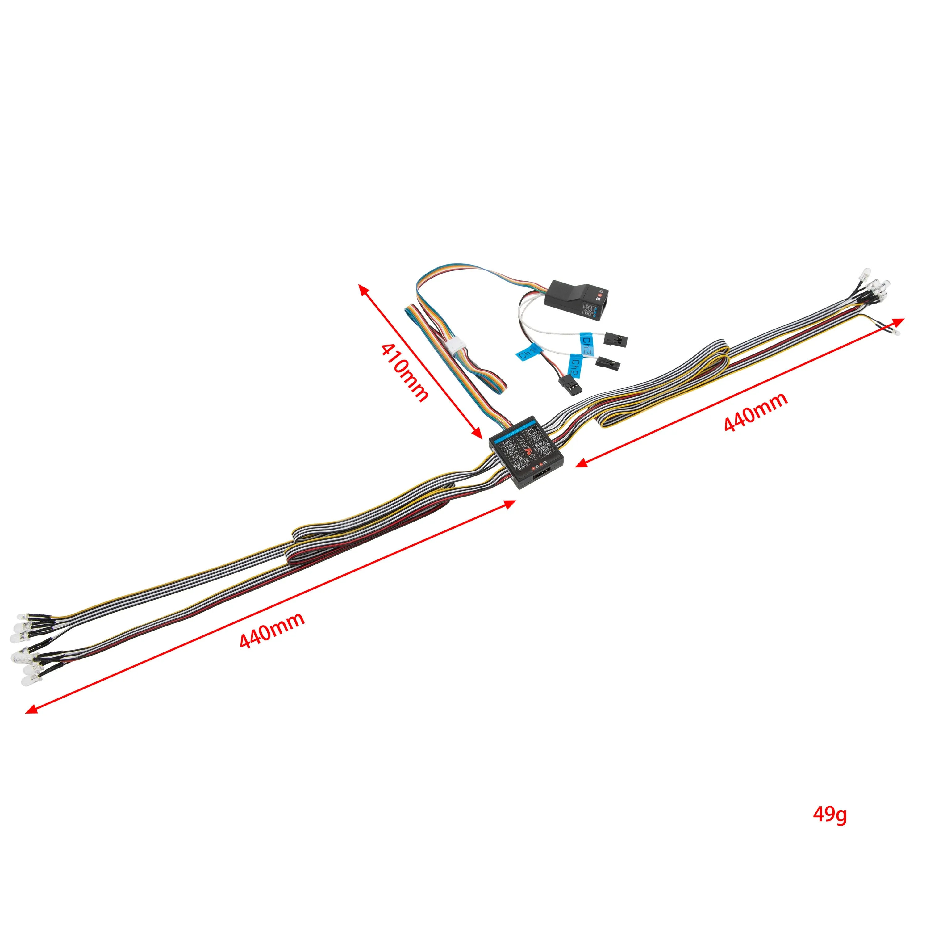 RC Car LED Light System, Lâmpada dianteira e traseira, Sinais de giro, Luzes de freio para Tamiya, HSP, HPI, Axial RC4WD, trxs, 14, 1, 8, 1, 10