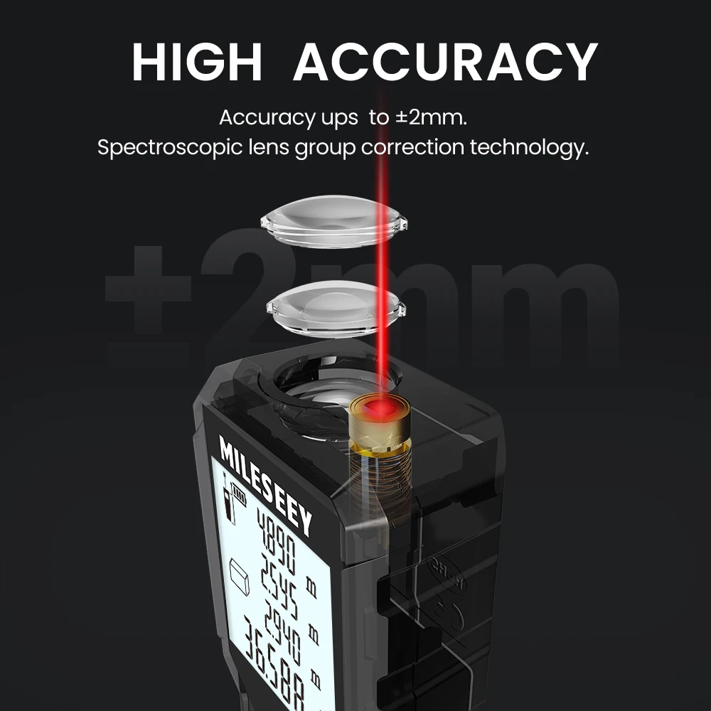 Mileseey Laser Distance Meter Electronic Roulette Laser Digital Tape Rangefinder Trena Metro Laser Range Finder Measuring Tape