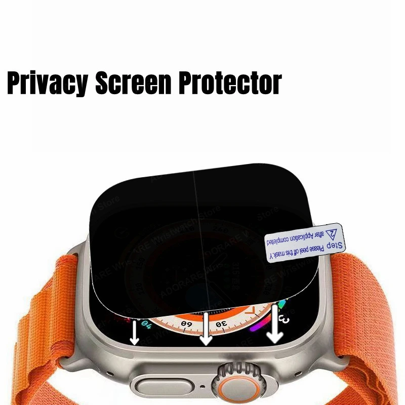 Privacy Screen Protector for Apple Watch Ultra 49mm 45mm 41mm 40mm 38 44mm iWatch Series 8 7 SE 4 5 6 Anti Spy Hydrogel Film