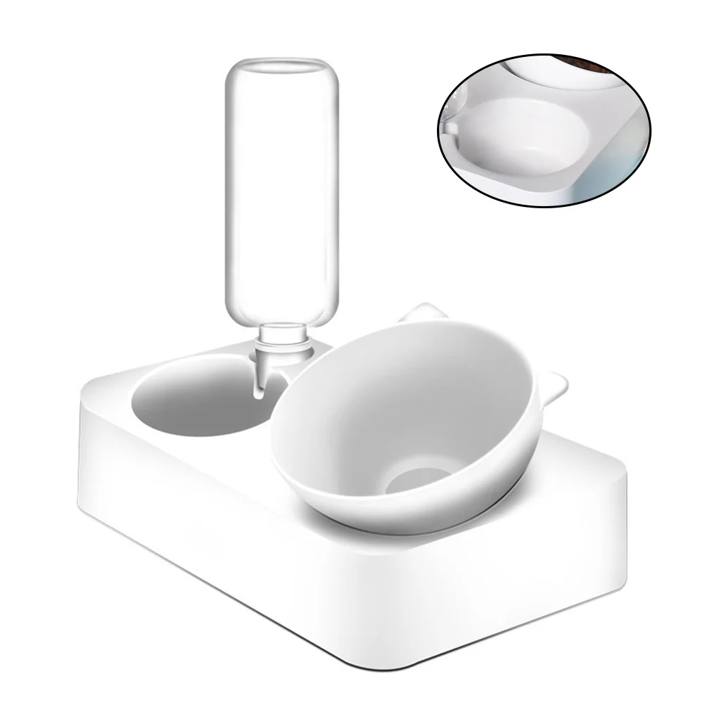 

Anti-Slip Pet Bowl 600Ml Automatic Water Dispenser Double Feeder For Cats Dogs Durable Food Drinking Container Bpa-Free
