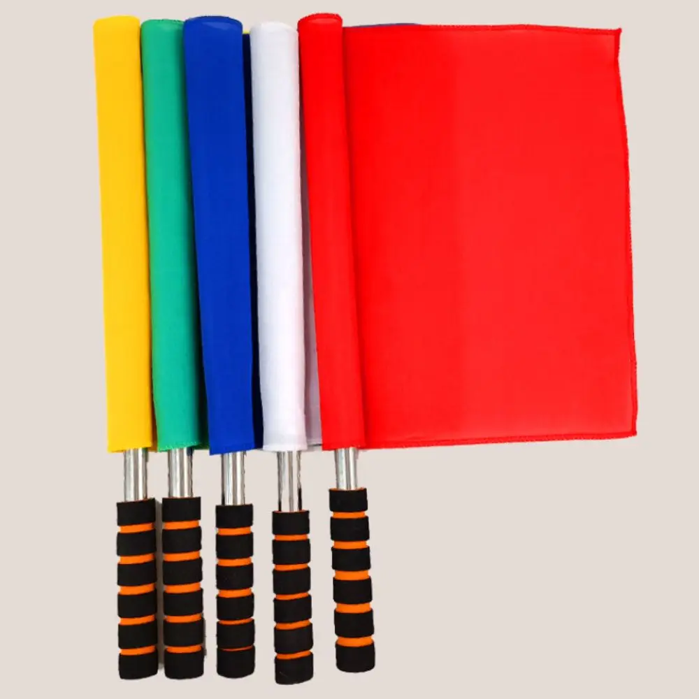 Bandera de árbitro multicolor, banderas de jinete, banderas de emisión profesionales con mango de esponjas, banderas de señal impermeables de alta calidad