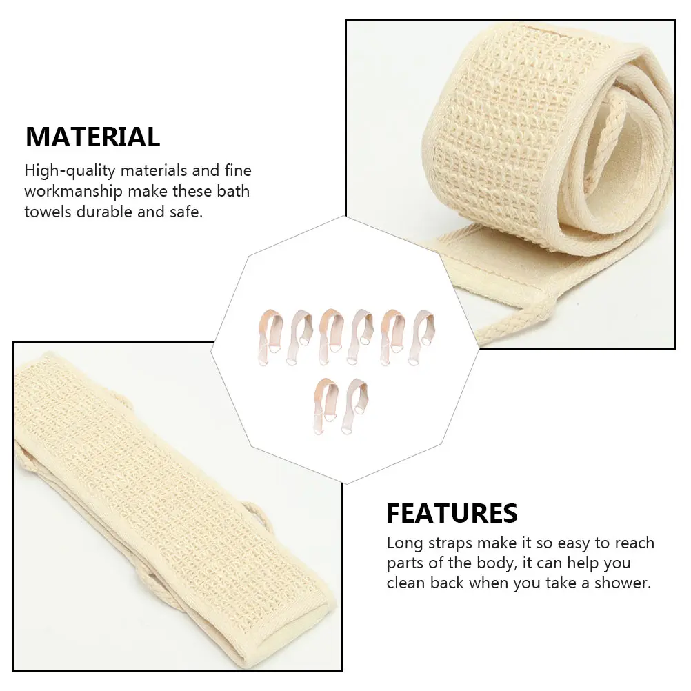 

10pcs Long Bath Towels Exfoliating Back Scrubbers Premium Back-Pulling Towel For Dead Skin Removal Shower Strips Bathing