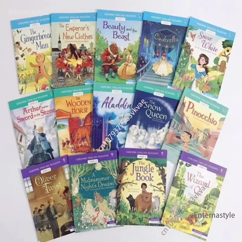 14 Books/Set Usborne English Reader Level 1-3 Graded Reading Point-reading Editions Children's Picture Book Comic Book Libro