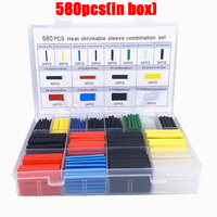 127-580pcs Heat-shrink Tubing Thermoresistant Tube Heat Shrink Wrapping Kit Electrical Connection Wire Cable Insulation Sleeving
