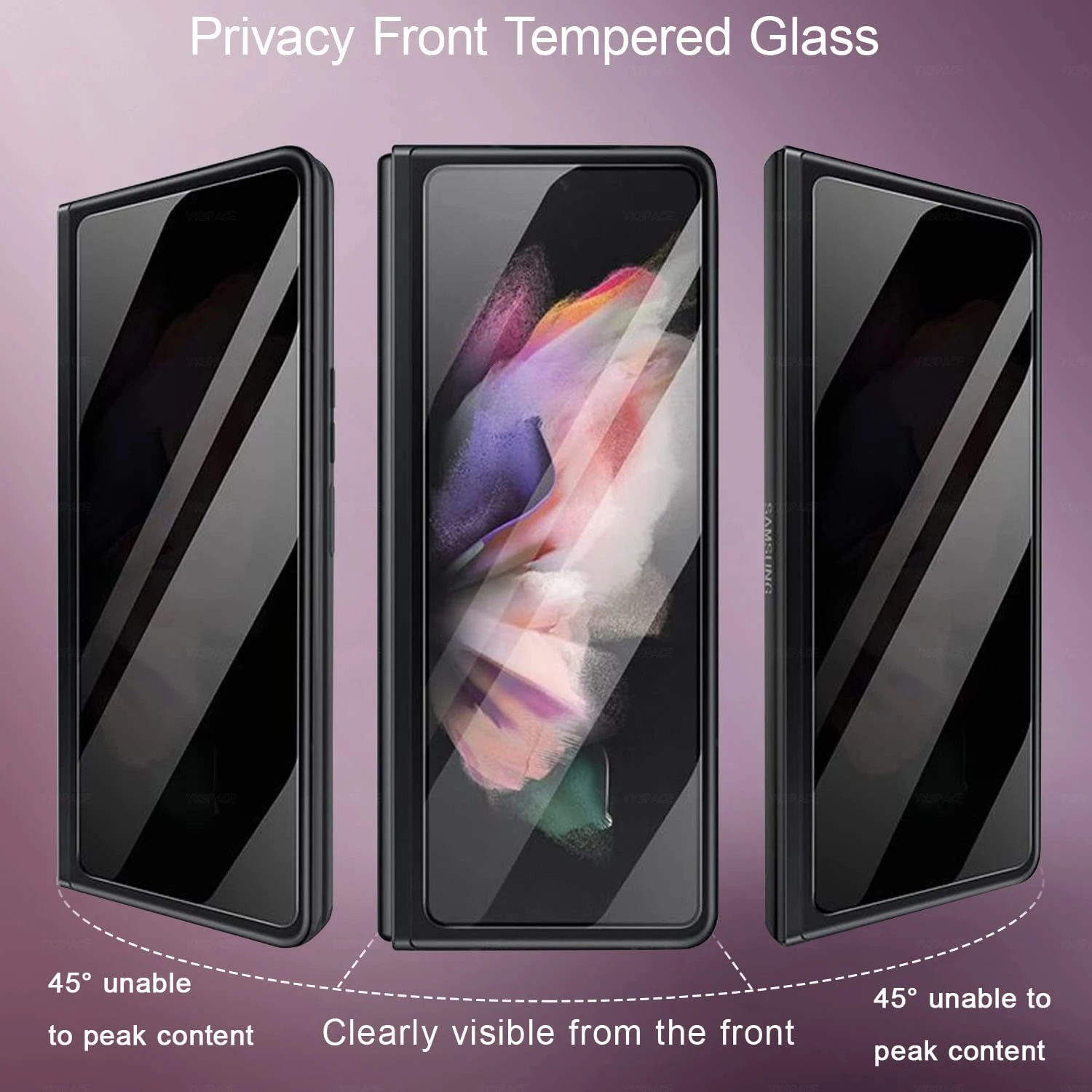 2Pcs Anti Spy Peeping External Screen Protector For Samsung Galaxy Z Fold 2 3 4 5 6 W24 W23 W22 W21 Privacy 9H Tempered Glass