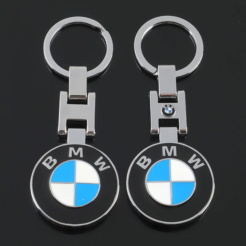 Bmw Car Keychain Metal H Buckle Double-sided Enamel Metal Keychain Advertising Car Key Ring Chain Ring Pendant Accessories