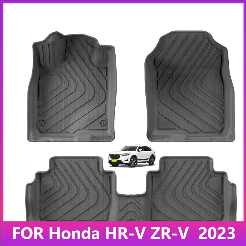 

Коврики для Honda HR-V ZR-V Europe Version 2023 Автомобильные коврики с левым рулем TPE 3D Набор подушечек для ног 3 шт. Всепогодные черные