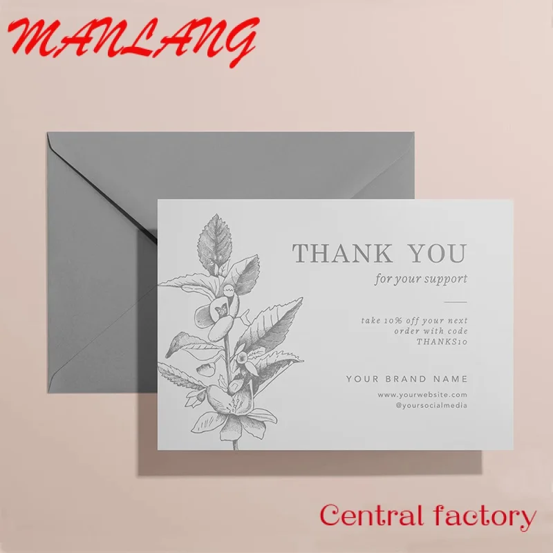 

Custom High quality cheap thank you card printing logo custom wedding envelopes for invitations