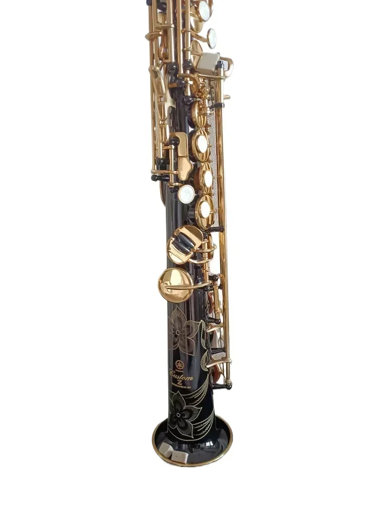 

Japan 82z Original 1 :1 key type Soprano Black Saxophone 82 lacquered gold key Bb Soprano Sax woodwind instrumen with case