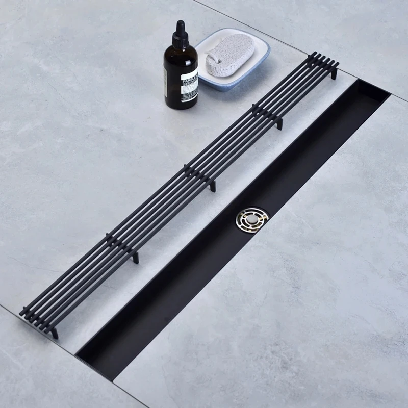 

Bathroom Shower Room Toilet Long Strip Invisible Shower Floor Drain 304 Stainless Steel Floor Rectangle Floor Drain