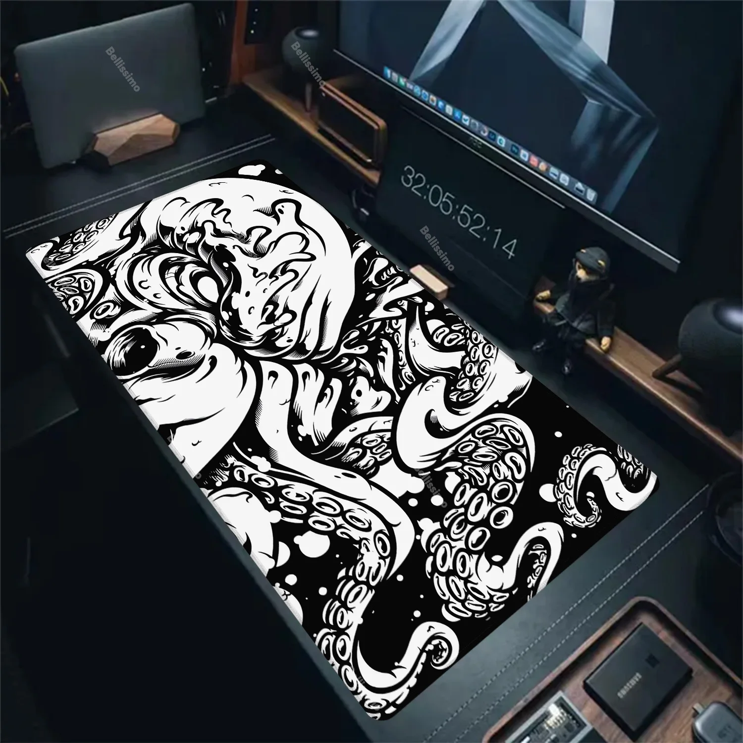 لوحة ماوس أنيمي الأخطبوط الوحش كبيرة الحجم لوحة مفاتيح الألعاب حصير مكتبي لطاولة الكمبيوتر حصيرة ألعاب ملحقات مكتبية ممتدة لوحة ماوس