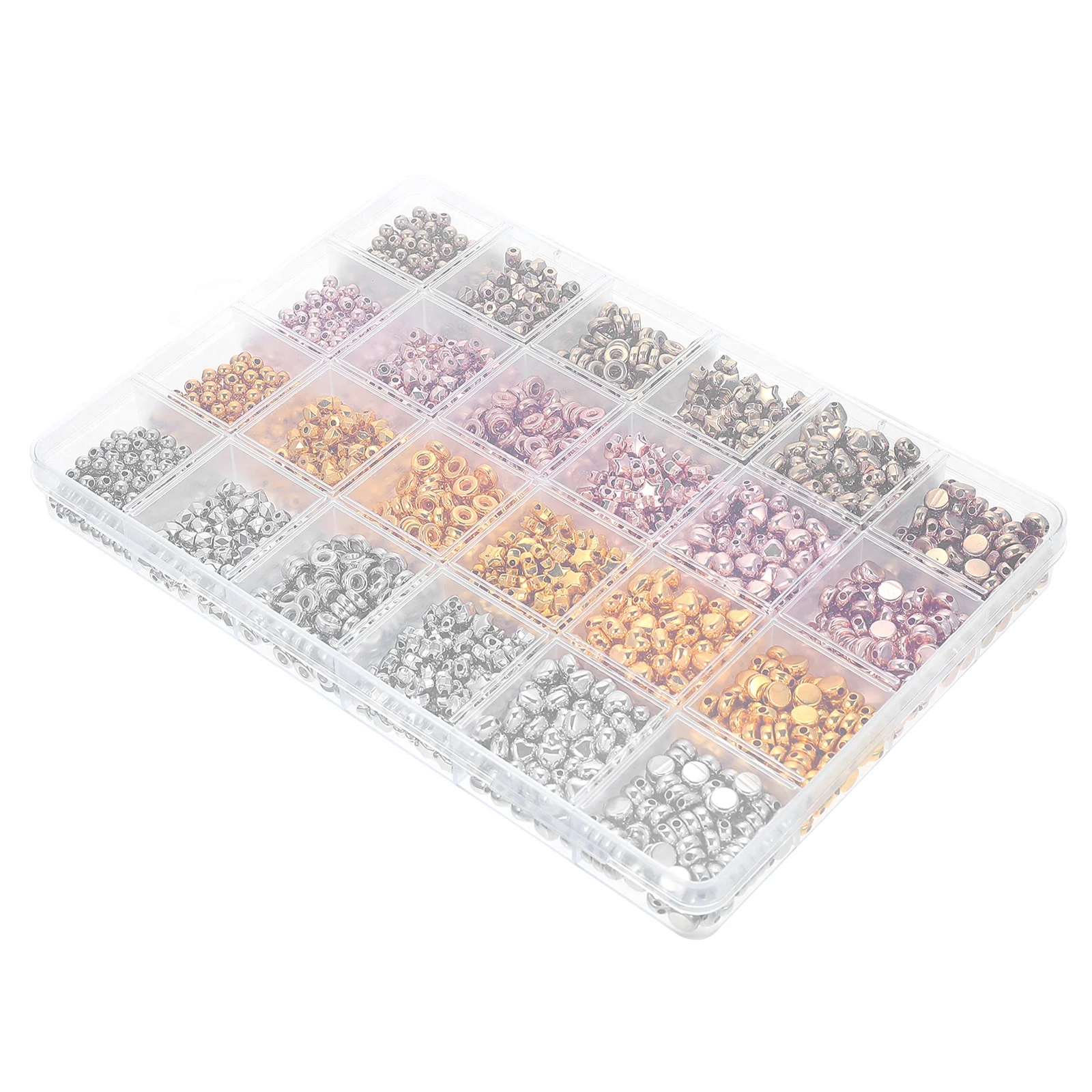 

2160pcs Plastic For Diy Bracelet Jewelry Making Spacer Beads Set Small Loose Craft Beads Durable Smooth Surface For Necklace