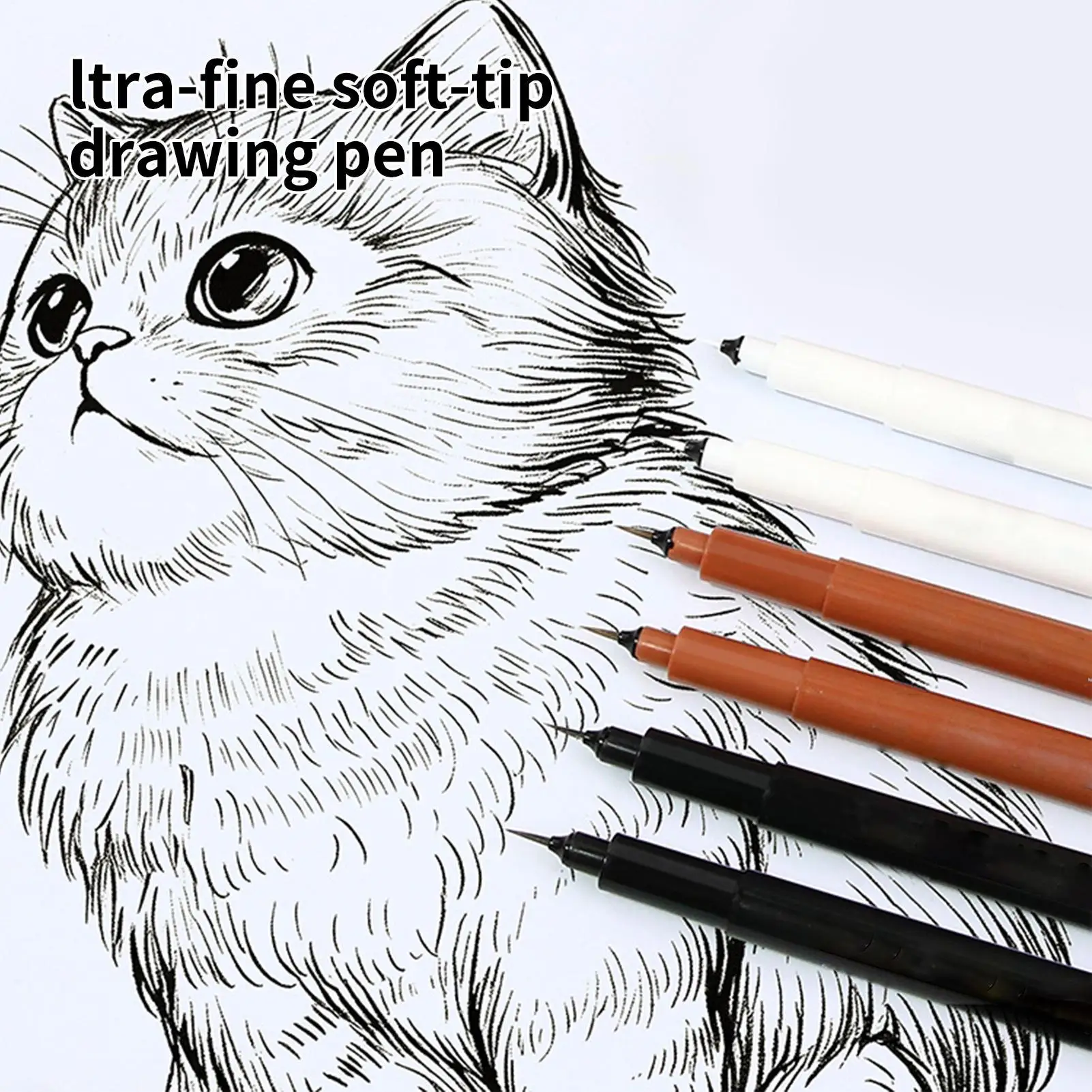 Fine Liner Drawing Pen 6 Pieces Quick Dry Waterproof Writing Marker Sketching Outline Fine Liner Pens for Women Men Adults