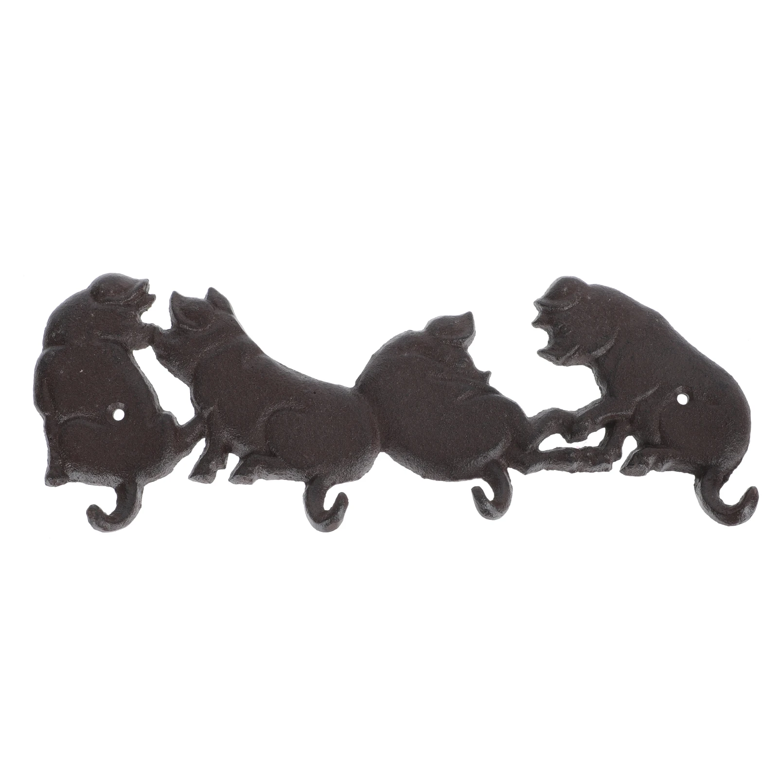 

Wrought Iron Pork Chop Hook Vintage Black Animal Shape Wall Hanging Coat Holder Pig Shape Hooks For Home Office