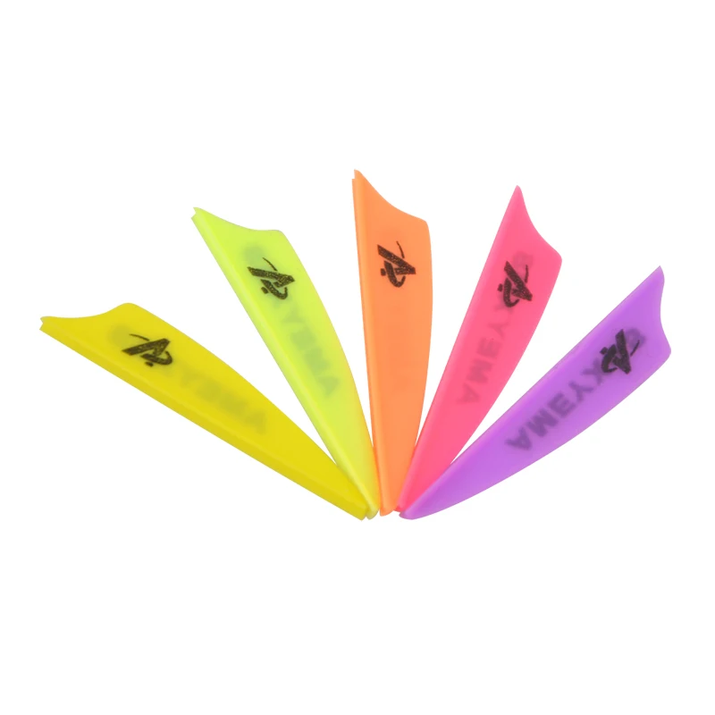 50pcs Arrow Feather ยิงธนูการล่าสัตว์ 2 นิ้วพลาสติก Feather Vanes 5 สียาง Feather Fletching DIY Arrow Arrow Vane