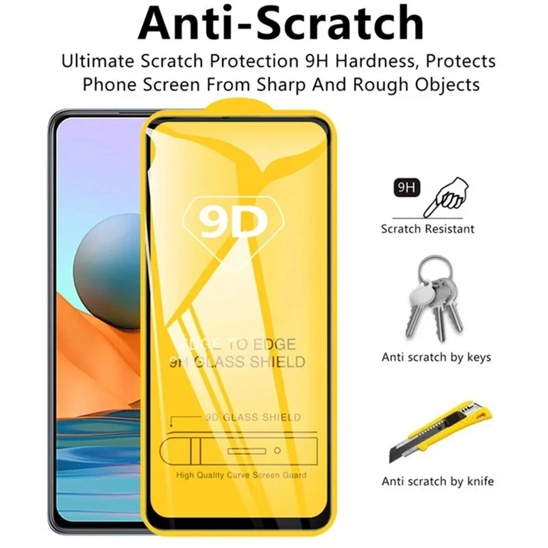 4Pcs 9D Gehard Glas Voor Redmi Note 11 10 Pro 10C 12C 11S 10S 9T 9S 9A 9C 8T 8A Screen Protector Voor Xiaomi 12T 9T 10T 11T Pro