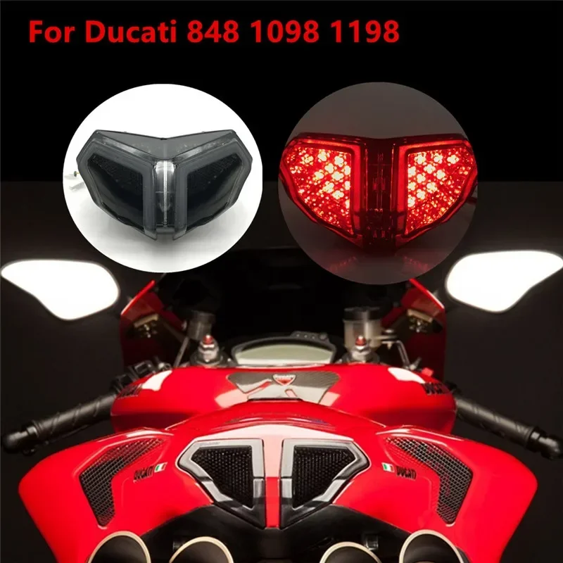 

Motorcycle integrated LED Brake Lamp Tail Light Turn Signal Light For DUCATI 848 EVO 2008-2014 1098 1199 2007-2013 09 10 11 2012