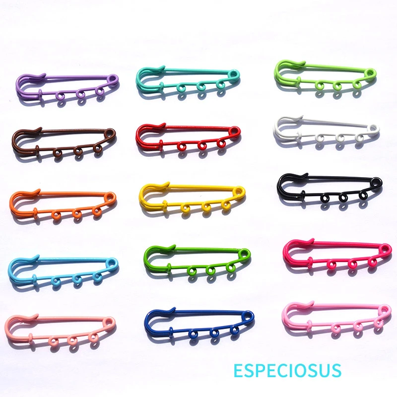 5CM Alloy Brooch Base Buckles Multi Color Painted Corsage Metal Pin Knot Snap Hook For DIY Brooches Jewelry Making Accessories