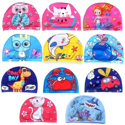 Kids Lovely Swimming Caps Elastic Ear Protection Cartoon Cute Swimming Hat for Boys Girls Children Swimming Pool Hat Bathing Cap
