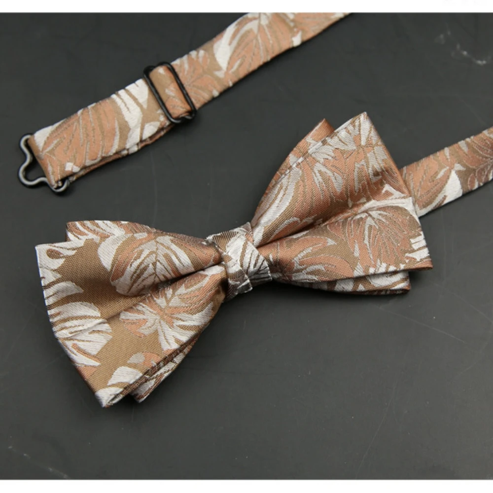 เนคไทโบว์ลายดอกไม้หรูหราสำหรับผู้ชาย สำหรับชุดแต่งงานและเสื้อเชิ้ต ผ้าแจ็คการ์ด ของขวัญสำหรับเจ้าบ่าว เพื่อนเจ้าบ่าว ชุดลำลอง และชุดธุรกิจ