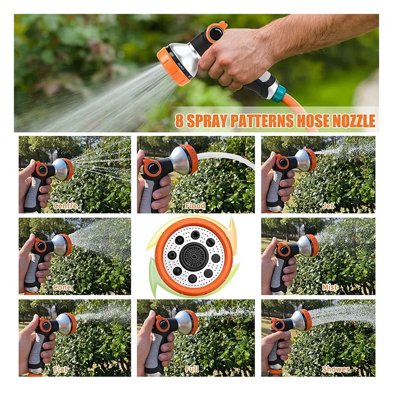 Hose Nozzle Garden Hose Nozzle Hose Spray Nozzle Thumb Control With 8 Adjustable Patterns Hose Sprayer Hose Nozzle