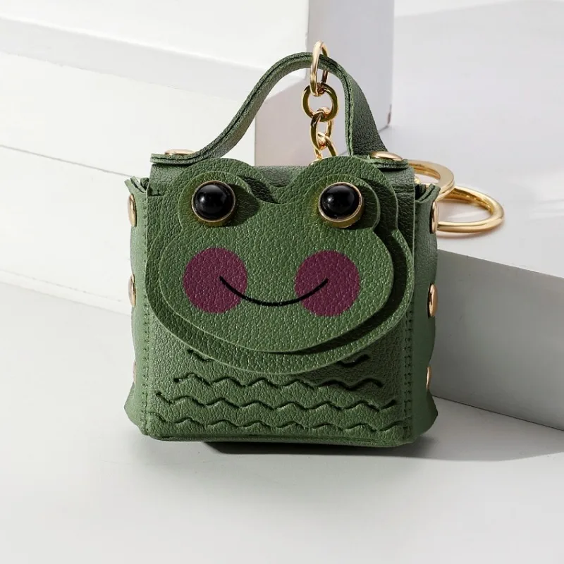

Creative Cute Leather Frog Coin Purse Keychain Women Bag Pendant Couple Earphone Bag Keychain Accessories