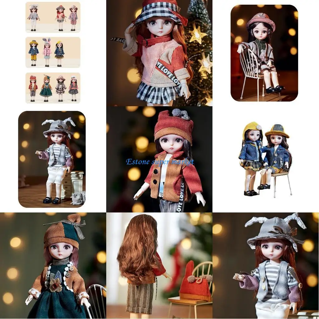 

090B Dolls, Dolls Ball Jointed for Doll DIY with Full Set Clothes Shoes Makeup, Best Gifts for Kids Girls