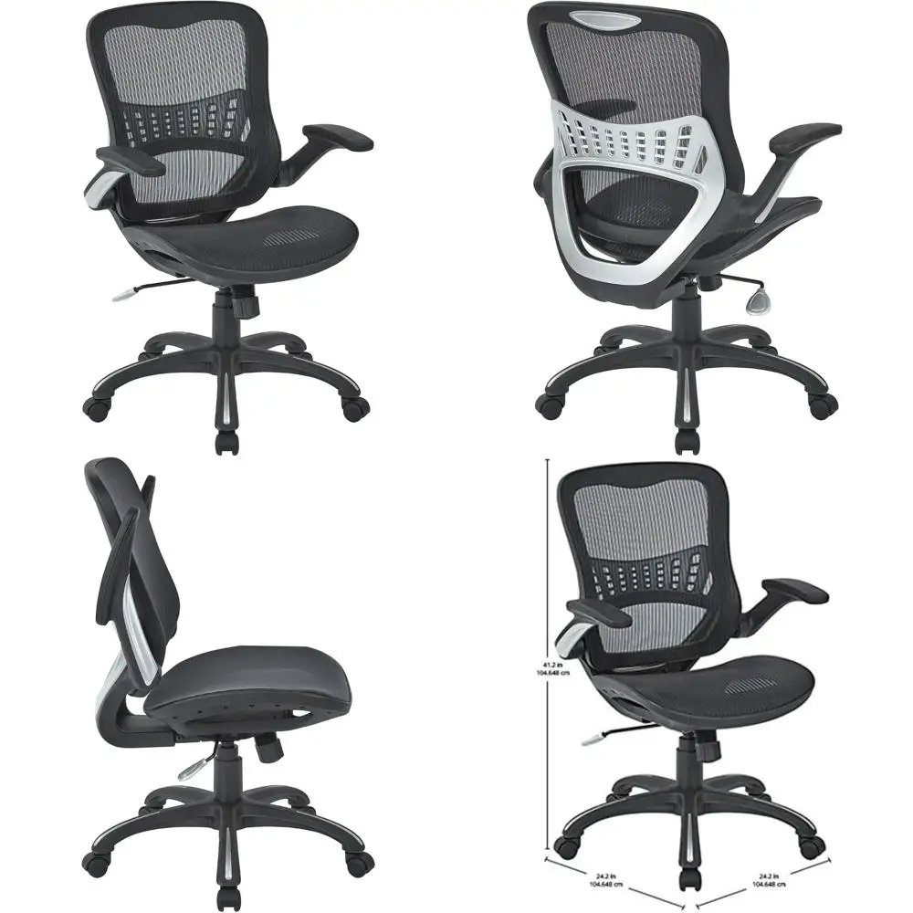 

Breathable Mesh Seat and Back Office Chair for Managers with Black Base