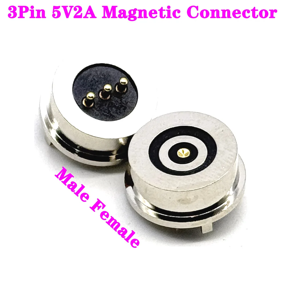 

3Pin 5V2A Magnetic Pogo Pin Connector Blind suction Pogopin Male Female Waterproof DC Magnet Connector Power Socket