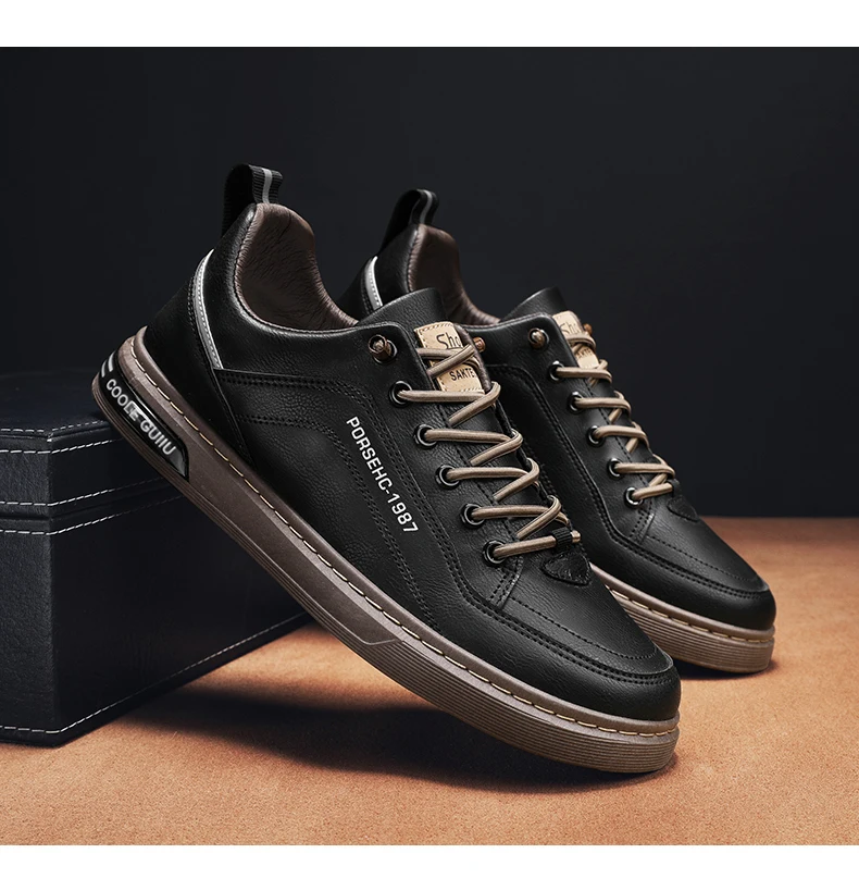 Herren Slip-On Freizeitschuhe für alle Jahreszeiten, neue atmungsaktive, leichte, weichsohlige Outdoor-Flachschuhe, Studenten-Whiteboard-Schuhe – Detail 17