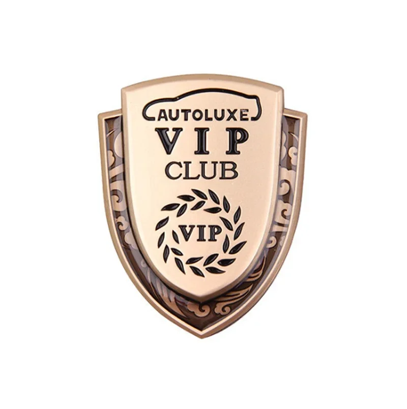 Gold VIP Wheat Shield Emblem Autoluxe Owners Club Badge for Car Styling Side Window Trunk Sticker