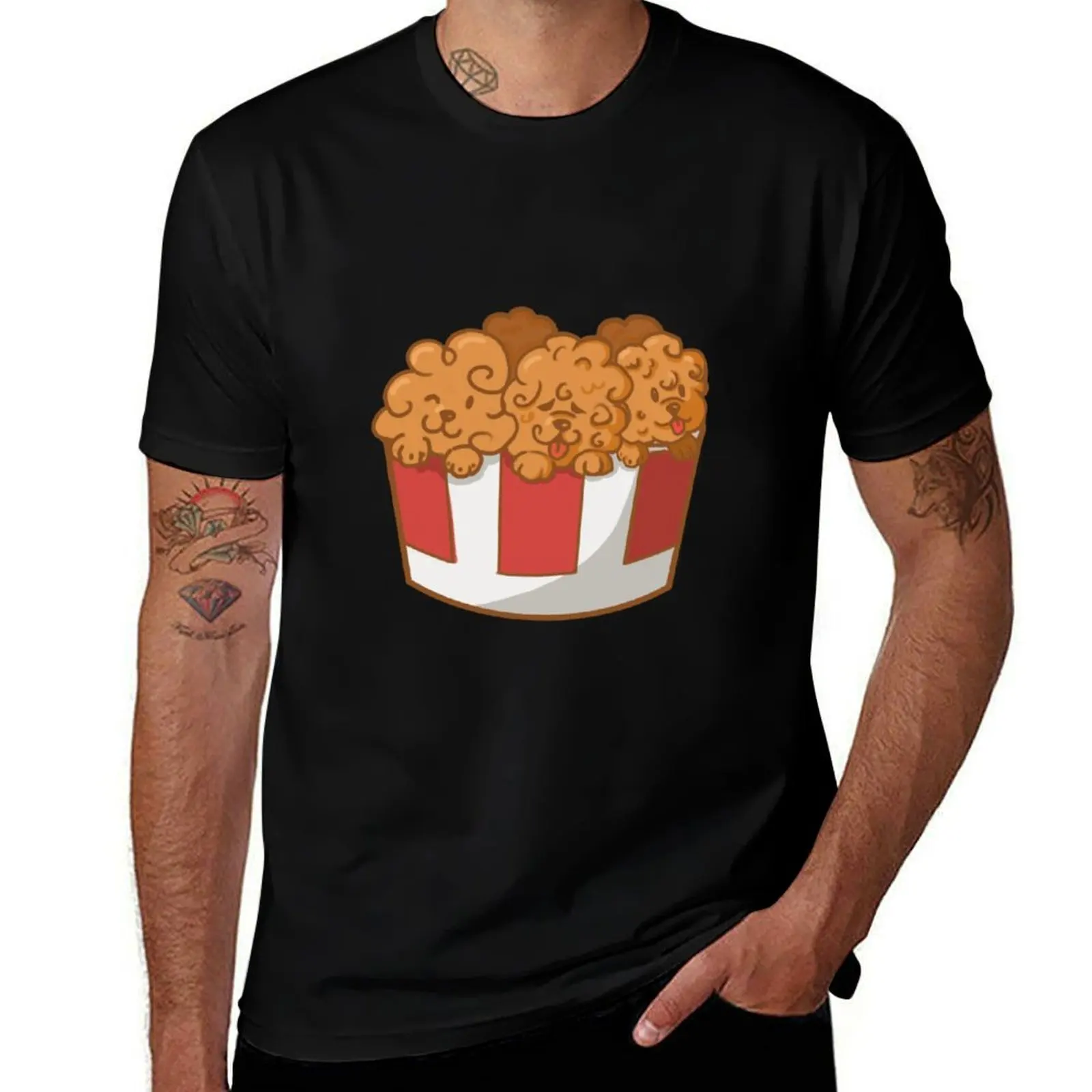 

Футболка Kentucky Fried Poodles, мужская простая мужская футболка с рисунком, футболка