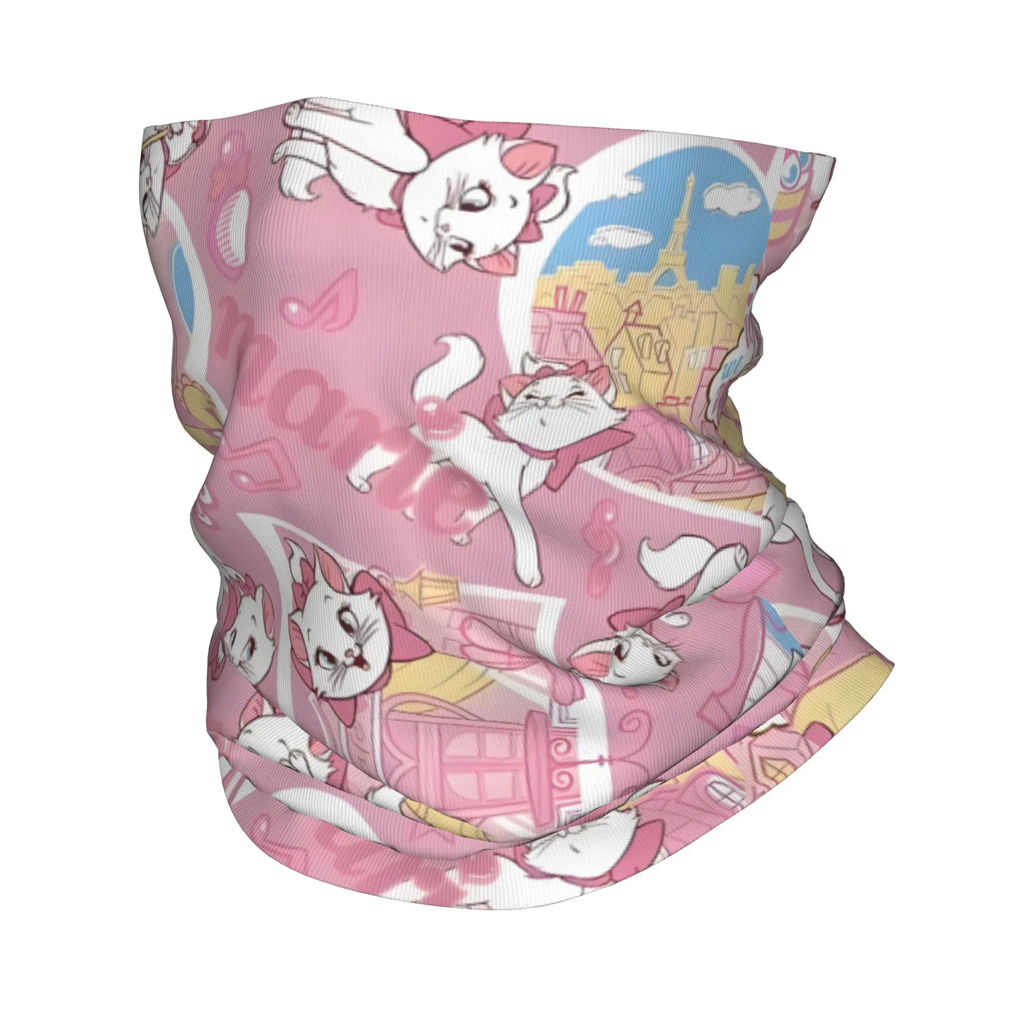 

Custom Marie Cat Manga Pattern Bandana Winter Neck Warmer Women Windproof Wrap Face Scarf for Ski Anime Gaiter Headband