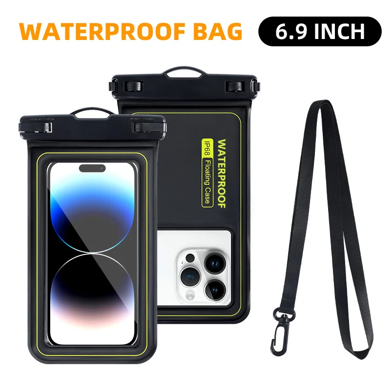 PVC Dry Bag Lightweight Beach Handbag Touch Screen Swimming Pool Boating Kayaking Camping Floating Waterproof Cellphone Pouch